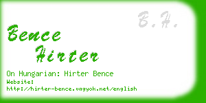 bence hirter business card